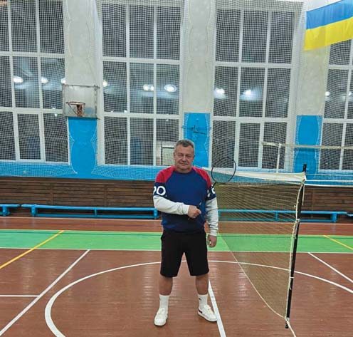 Вячеслав Ждан після гри в бадмінтон.